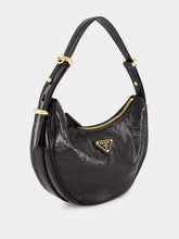 Prada Black Arqué Naplak Leather Shoulder Bag