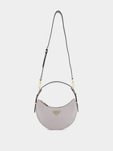 Prada Granite Gray Prada Arqué Small Leather Shoulder Bag