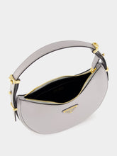 Prada Granite Gray Prada Arqué Small Leather Shoulder Bag