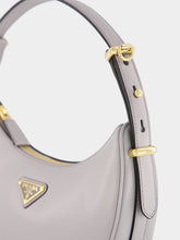Prada Granite Gray Prada Arqué Small Leather Shoulder Bag