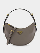 Prada Argilla Grey Arqué Small Leather Bag