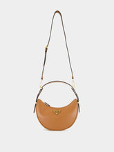 Prada Cognac Arqué Leather Shoulder Bag