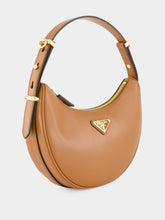 Prada Cognac Arqué Leather Shoulder Bag