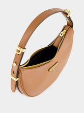 Prada Cognac Arqué Leather Shoulder Bag