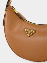 Prada Cognac Arqué Leather Shoulder Bag