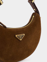 Prada Cocoa Brown Suede Arqué Shoulder Bag