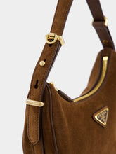 Prada Cocoa Brown Suede Arqué Shoulder Bag