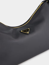 Prada Black Soft Grain Leather Shoulder Bag