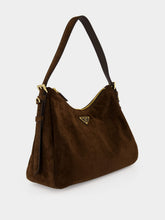 Prada Brown Suede Leather Shoulder Bag