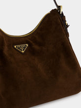 Prada Brown Suede Leather Shoulder Bag