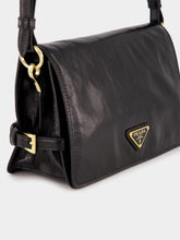 Prada Black Glossy Leather Shoulder Bag