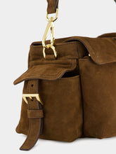 Prada Cocoa Brown Explore Medium Suede Shoulder Bag