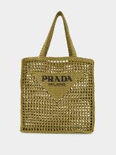 Prada Triangle-Logo Raffia Tote