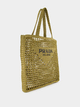 Prada Triangle-Logo Raffia Tote