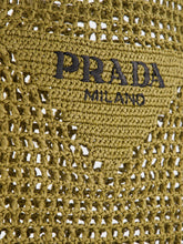 Prada Triangle-Logo Raffia Tote
