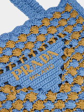 Prada Celeste and Caramel Crochet Tote Bag