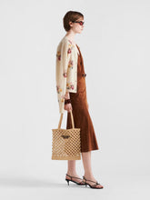 Prada Natural Crochet Tote Bag with Embroidered Logo