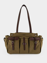 Prada Forest Green Route Canvas Tote Bag