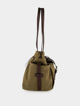 Prada Forest Green Route Canvas Tote Bag