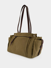 Prada Forest Green Route Canvas Tote Bag