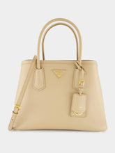 Prada Sand Beige Medium Double Saffiano Leather Bag