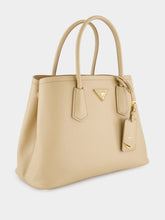 Prada Sand Beige Medium Double Saffiano Leather Bag