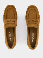 Prada Light Brown Suede Leather Loafers