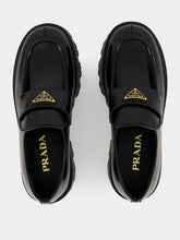 Prada Black Brushed Leather Loafers