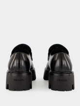 Prada Black Brushed Leather Loafers