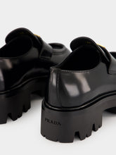 Prada Black Brushed Leather Loafers