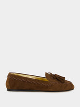 Prada Cocoa Brown Tassel Suede Leather Loafers