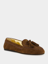 Prada Cocoa Brown Tassel Suede Leather Loafers
