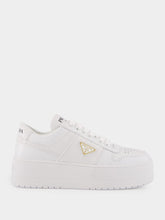 Prada White Downtown Bold Leather Sneakers