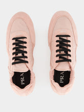 Prada Peach Re-Nylon and Suede Collapse Sneakers