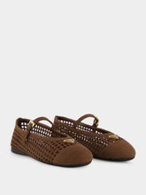 Prada Cocoa Brown Crochet Ballet Flats