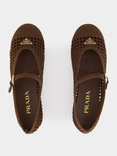 Prada Cocoa Brown Crochet Ballet Flats