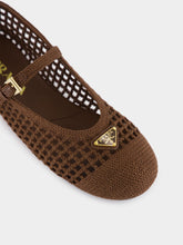 Prada Cocoa Brown Crochet Ballet Flats