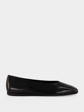 Prada Black Brushed Leather Ballerina Flats