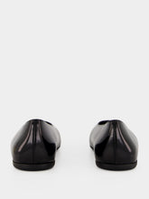 Prada Black Brushed Leather Ballerina Flats