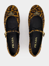 Prada Honey Print Leather Ballerinas
