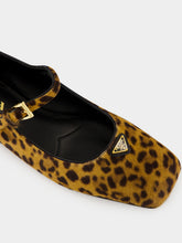 Prada Honey Leopard Calf Hair Leather Ballet Flats