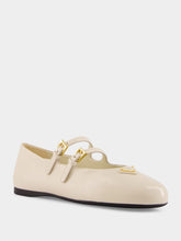 Cream Double-Strap Ballerinas | PDP - Fashion Clinic