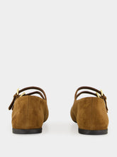 Prada Cocoa Brown Suede Double-Strap Ballerinas