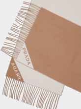 Prada Camel and Talc Double Cashmere Scarf
