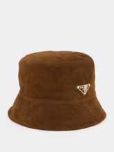 Prada Brown Leather Bucket Hat