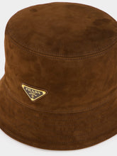Prada Brown Leather Bucket Hat