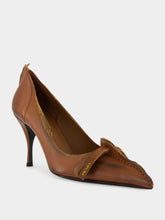 Prada Cocoa Brown Mid-Heel Leather Pumps