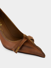 Prada Cocoa Brown Mid-Heel Leather Pumps