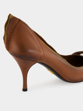 Prada Cocoa Brown Mid-Heel Leather Pumps