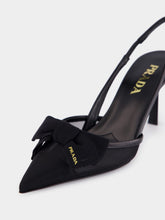 Prada Black Slingback Bow Pumps
